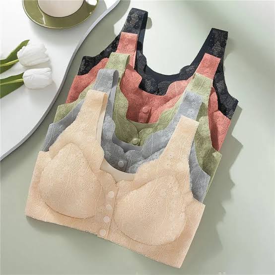 Front open button padded bra