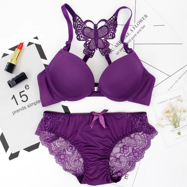 Front Open Beauty Back Butterfly Lace Bra