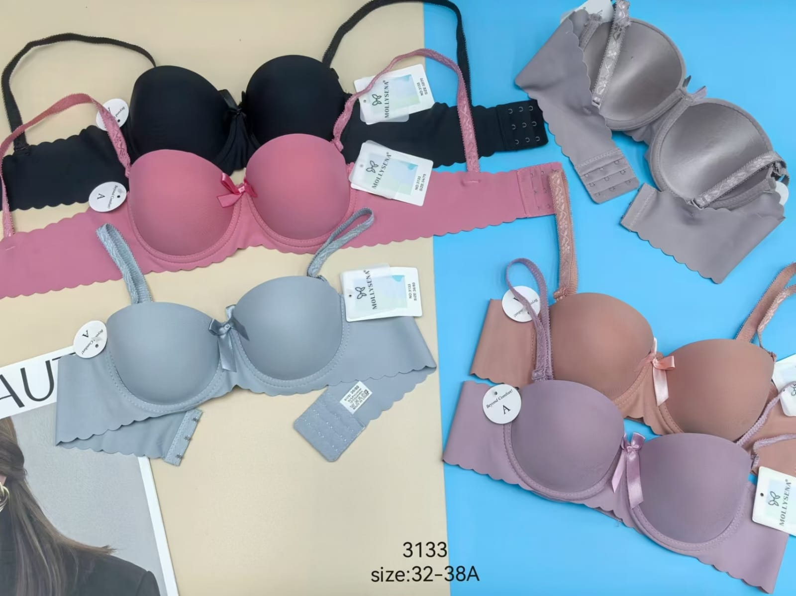 Half cup padded bra