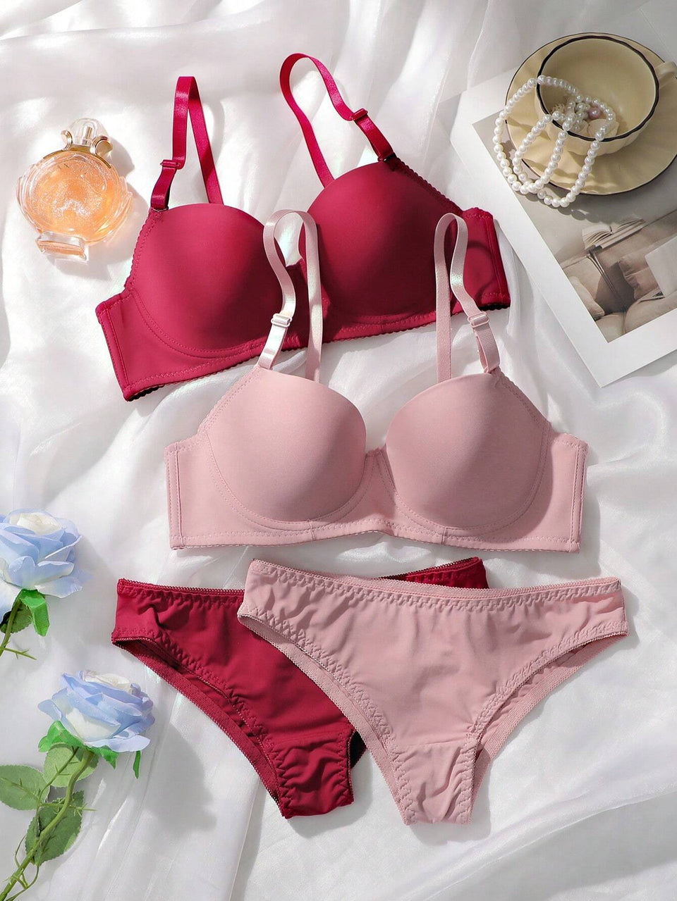 Single padded bra panty set