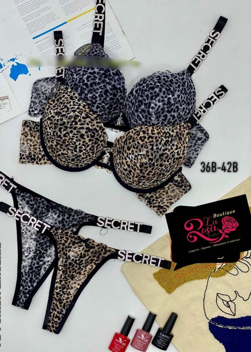 New style  cheetah print Secret  front open underwire set(sale price for limited time)