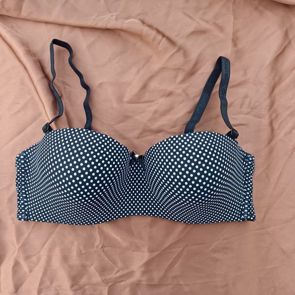 SMOOTH HALF CUP WIRED BRA WITH REMOVEABLE STRAPS