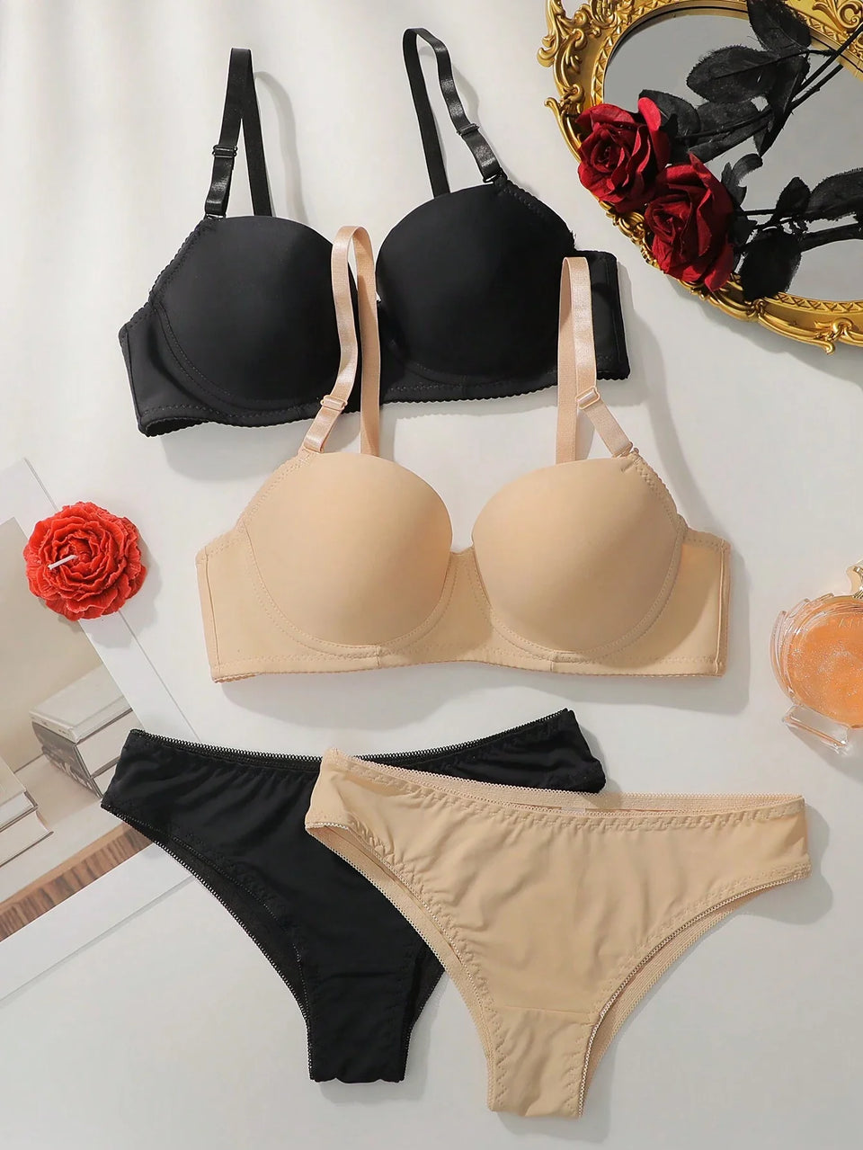 Single padded bra panty set