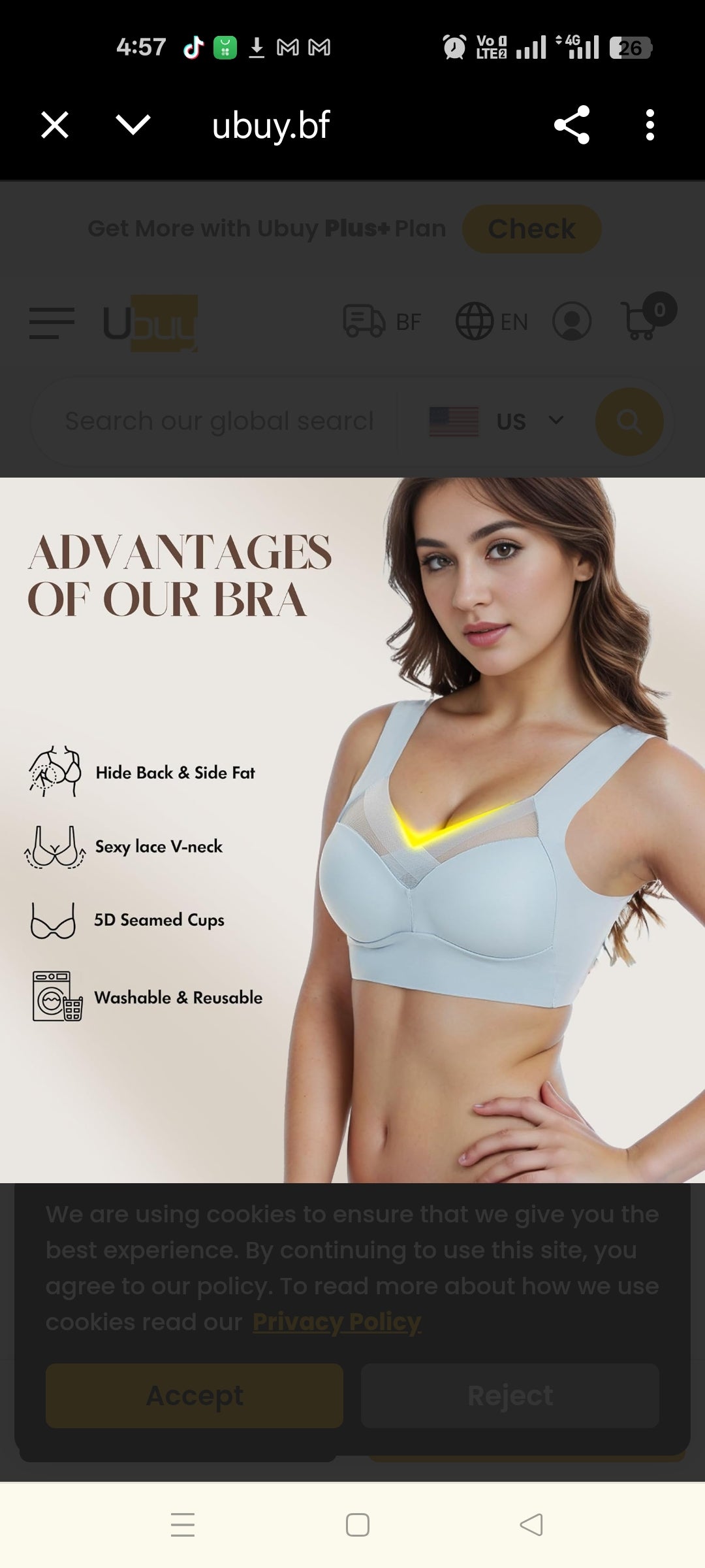 Zix chick comfy pushup wireless bra
