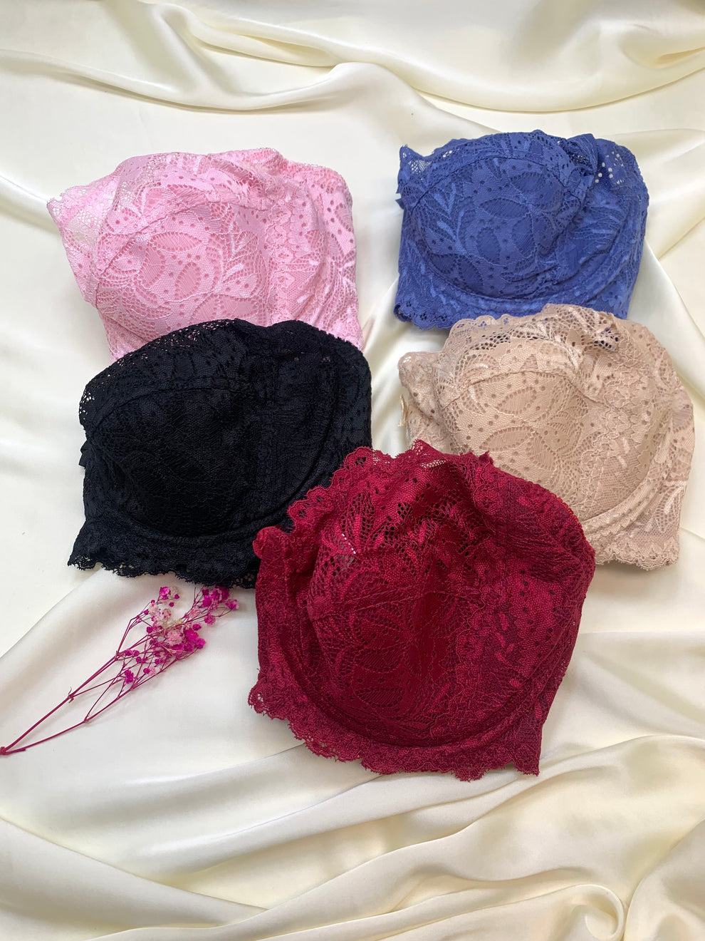 Premium summer underwire nonpaded lace bra