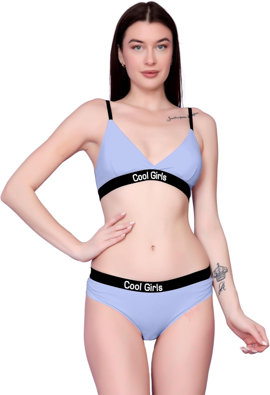 Cool girls ice silk bra panty set