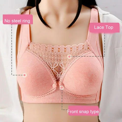 Front open 2 button feeding bra