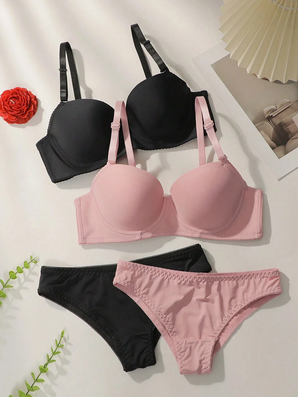 Single padded bra panty set