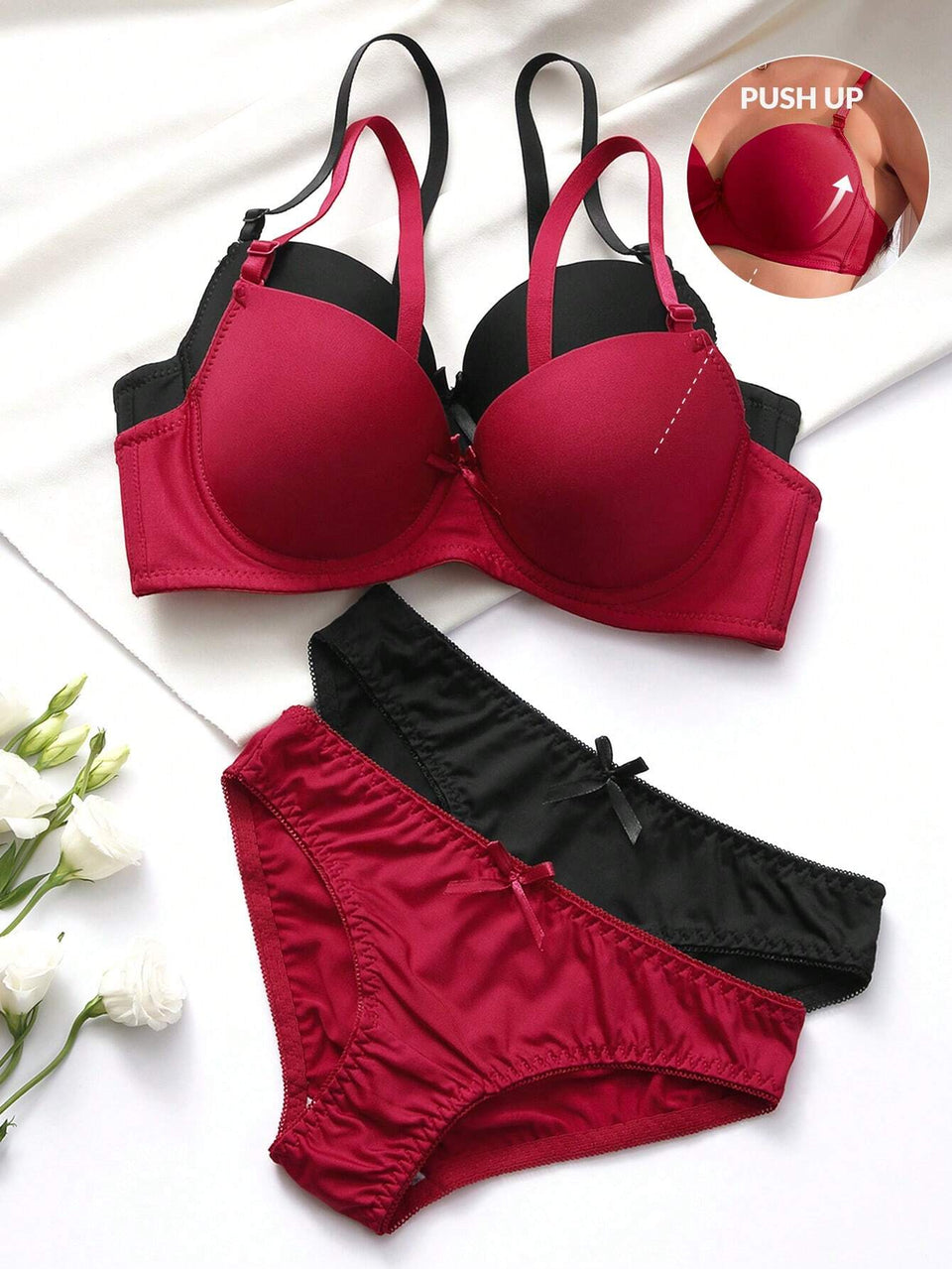 Single padded bra panty set