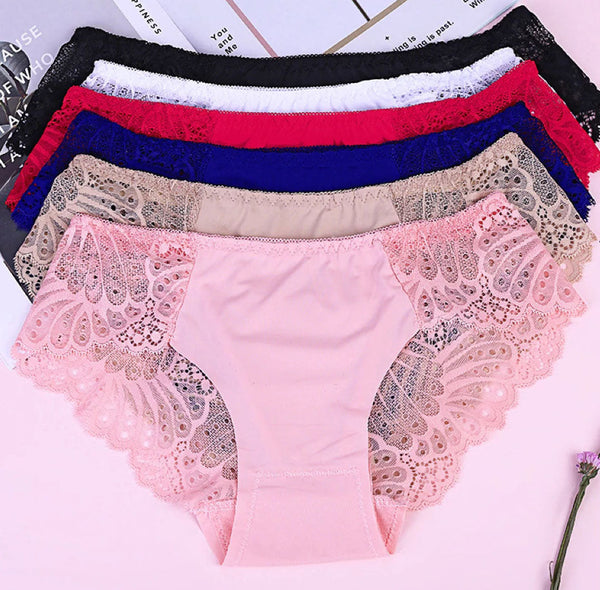 Floral Lace Cotton Panties Pack of 3