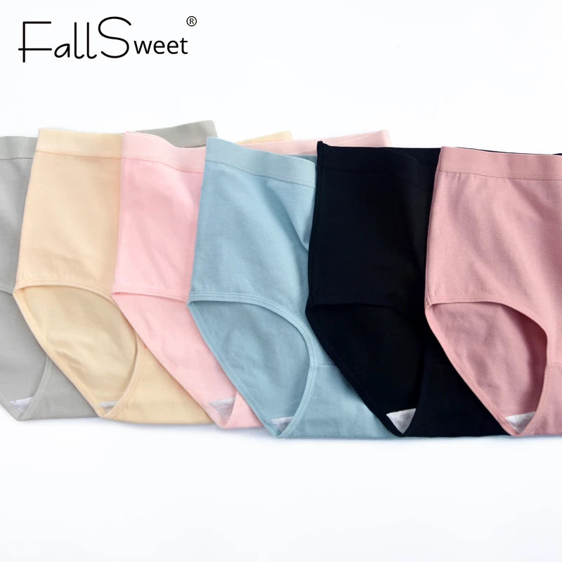 Pack Of 2 Cotton Women's Panties Plus Size Briefs Elastic Soft Underwear Breathable