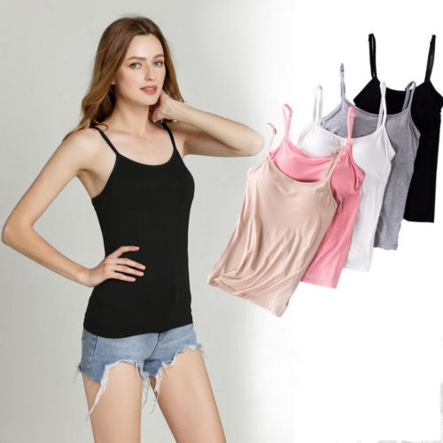 Pack of 3 Solid Adjustable Strap Tank Tops Camisole Breathable Cotton Crop Top